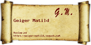 Geiger Matild névjegykártya